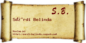 Sárdi Belinda névjegykártya